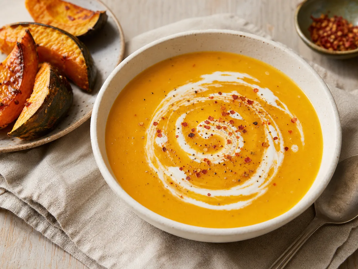 Creamy roast pumpkin soup